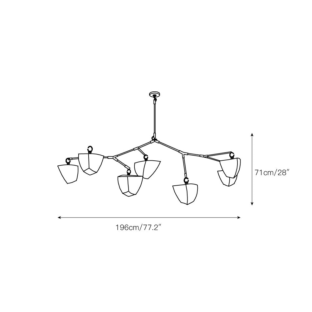 Iris Lustre en Laiton et Céramique à Créativité Individuelle Mobile - Neutralighting