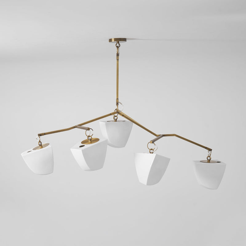 Iris Lustre en Laiton et Céramique à Créativité Individuelle Mobile - Neutralighting