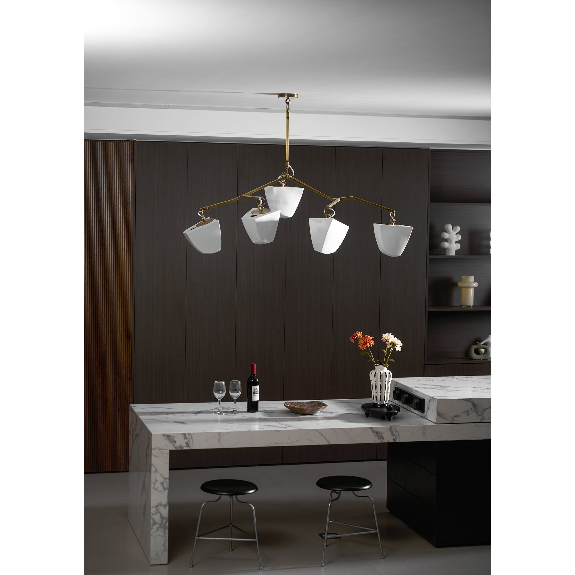 Iris Lustre en Laiton et Céramique à Créativité Individuelle Mobile - Neutralighting