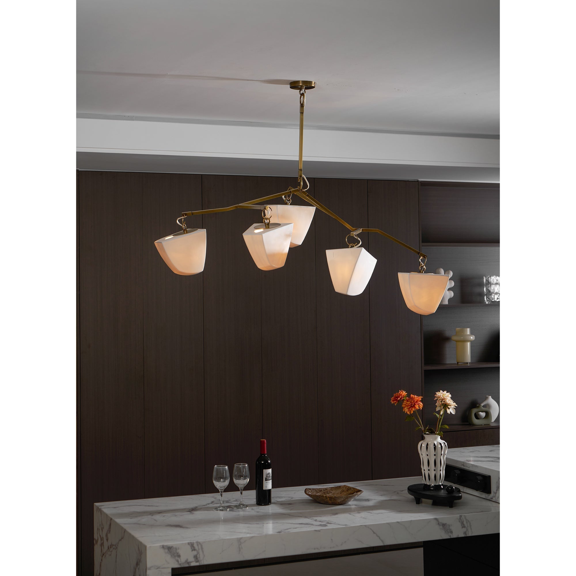 Iris Lustre en Laiton et Céramique à Créativité Individuelle Mobile - Neutralighting