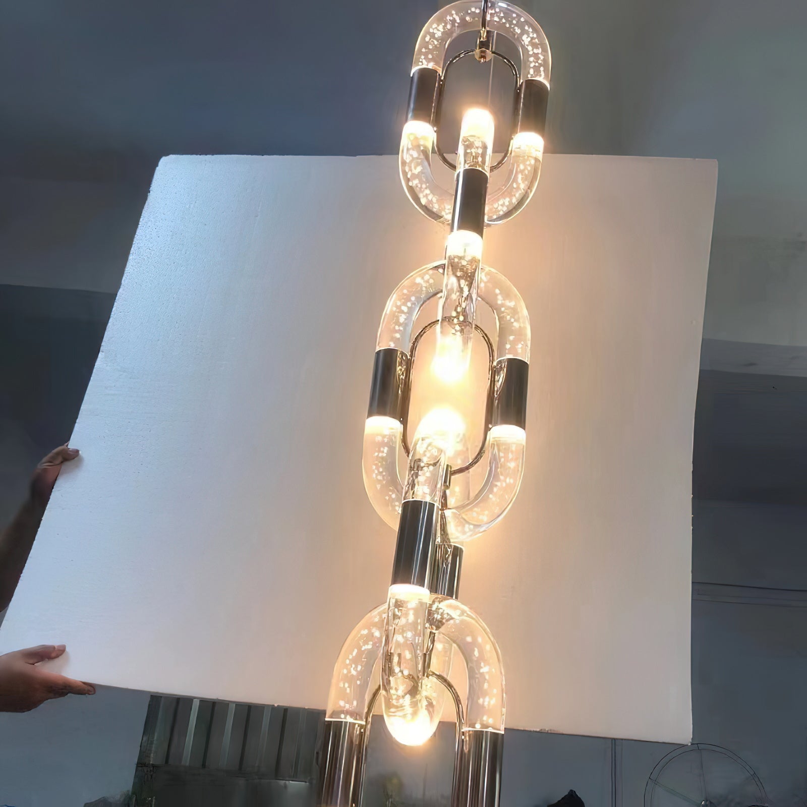 Zeta Lampe Pendante Acrylique Moderne Chaîne - Neutralighting