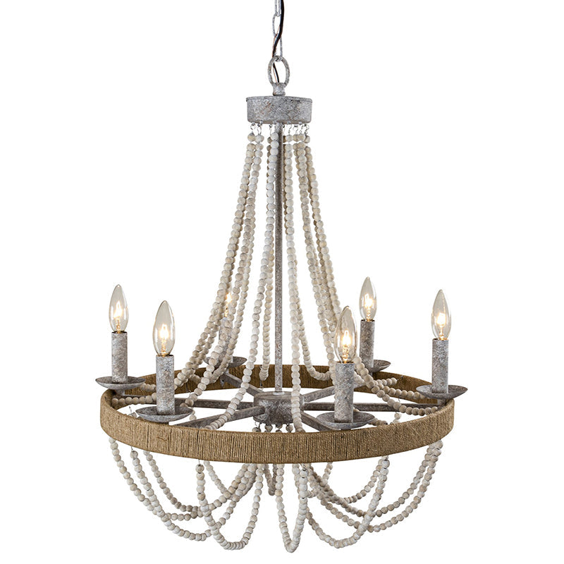 Rise Vintage Traditional Wooden Metal Chandelier - Lamp Copper