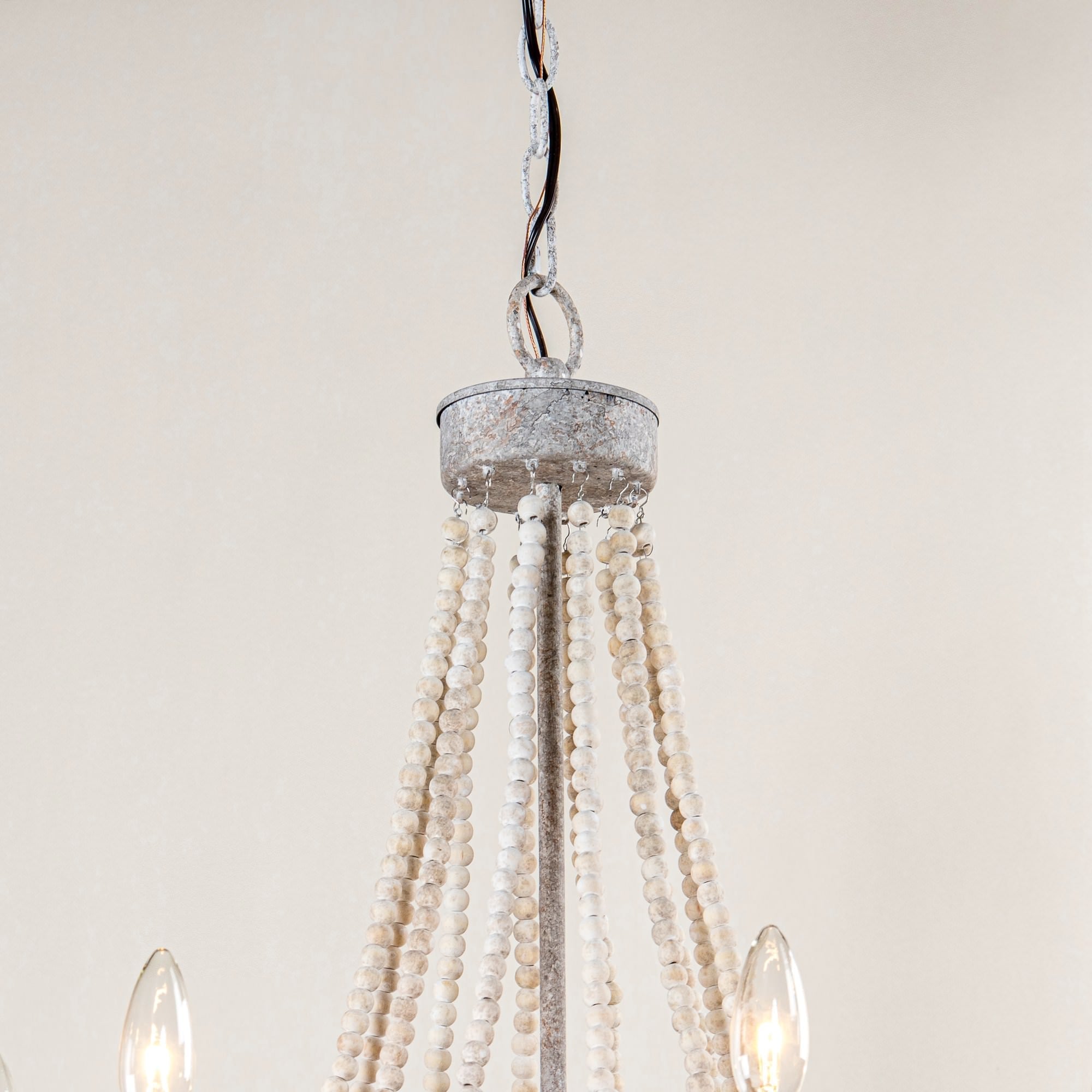 Rise Vintage Traditional Wooden Metal Chandelier - Lamp Copper