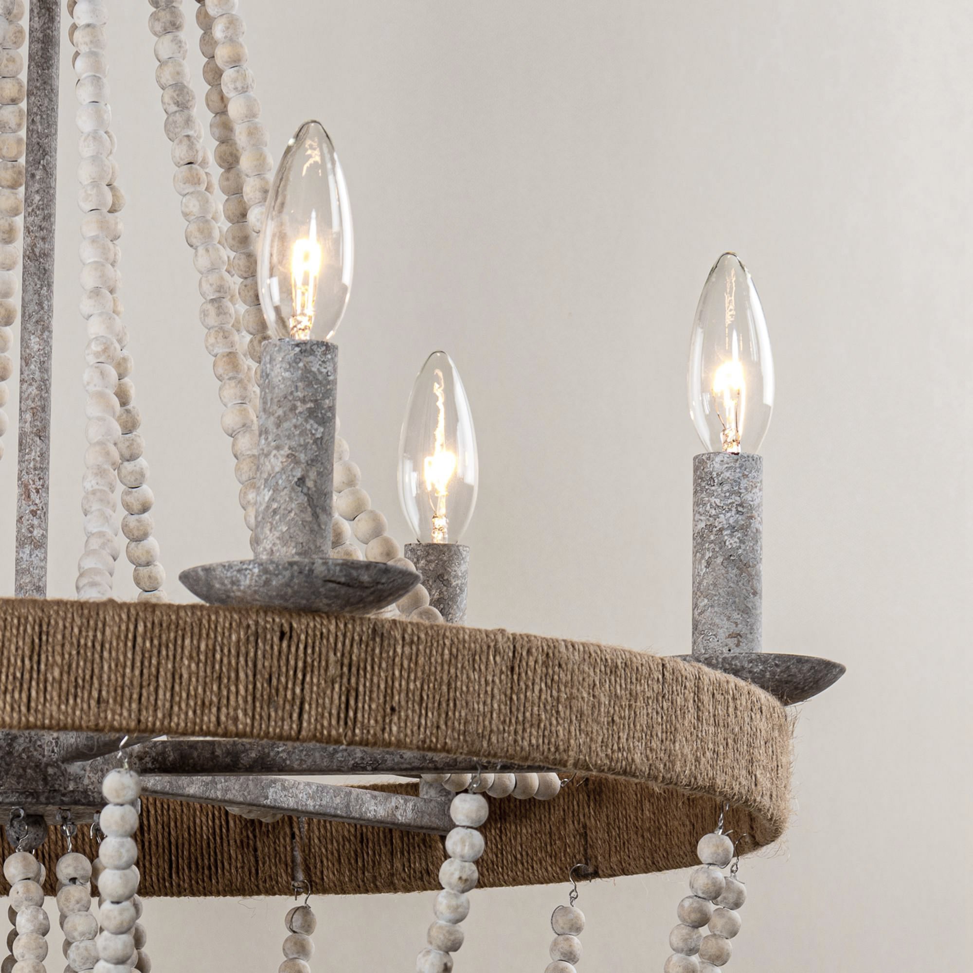 Rise Vintage Traditional Wooden Metal Chandelier - Lamp Copper