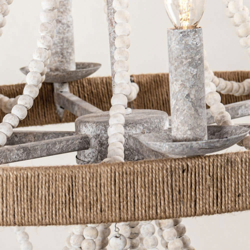 Rise Vintage Traditional Wooden Metal Chandelier - Lamp Copper