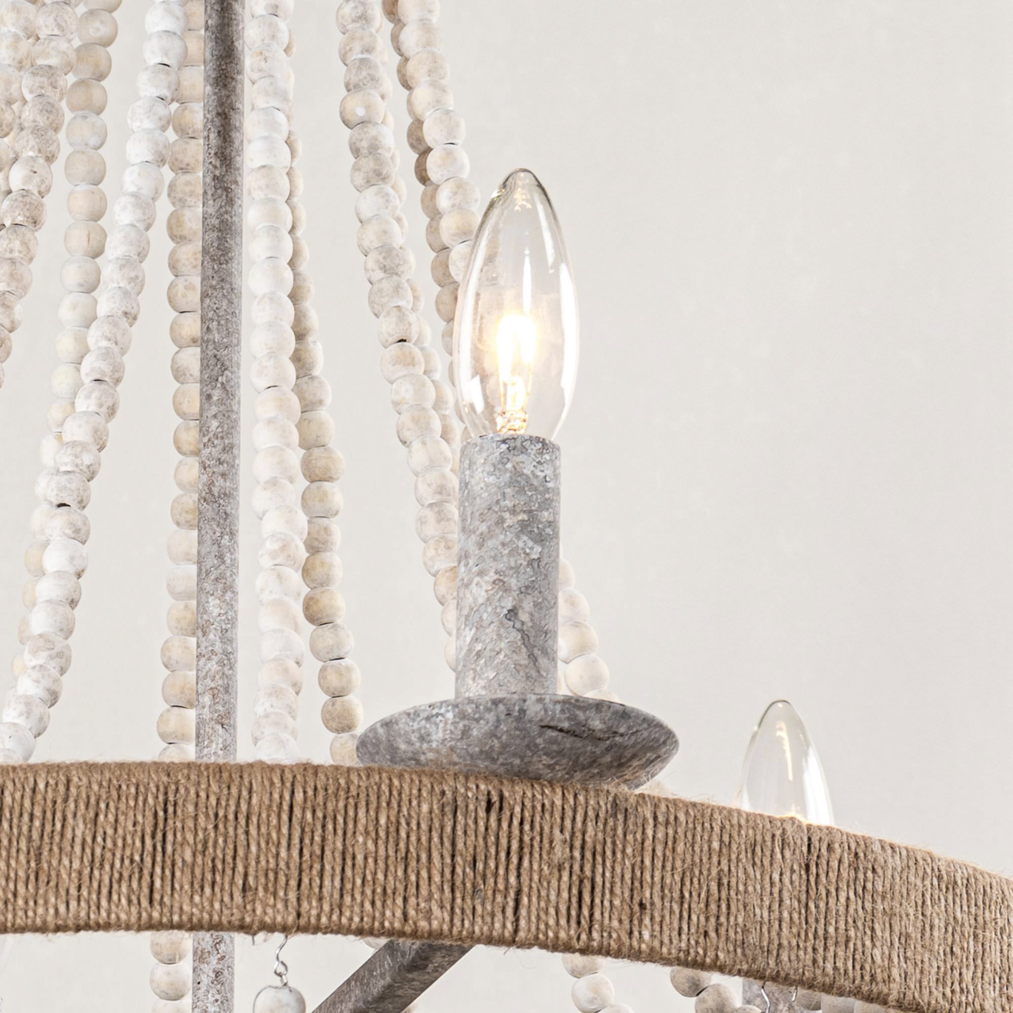 Rise Vintage Traditional Wooden Metal Chandelier - Lamp Copper