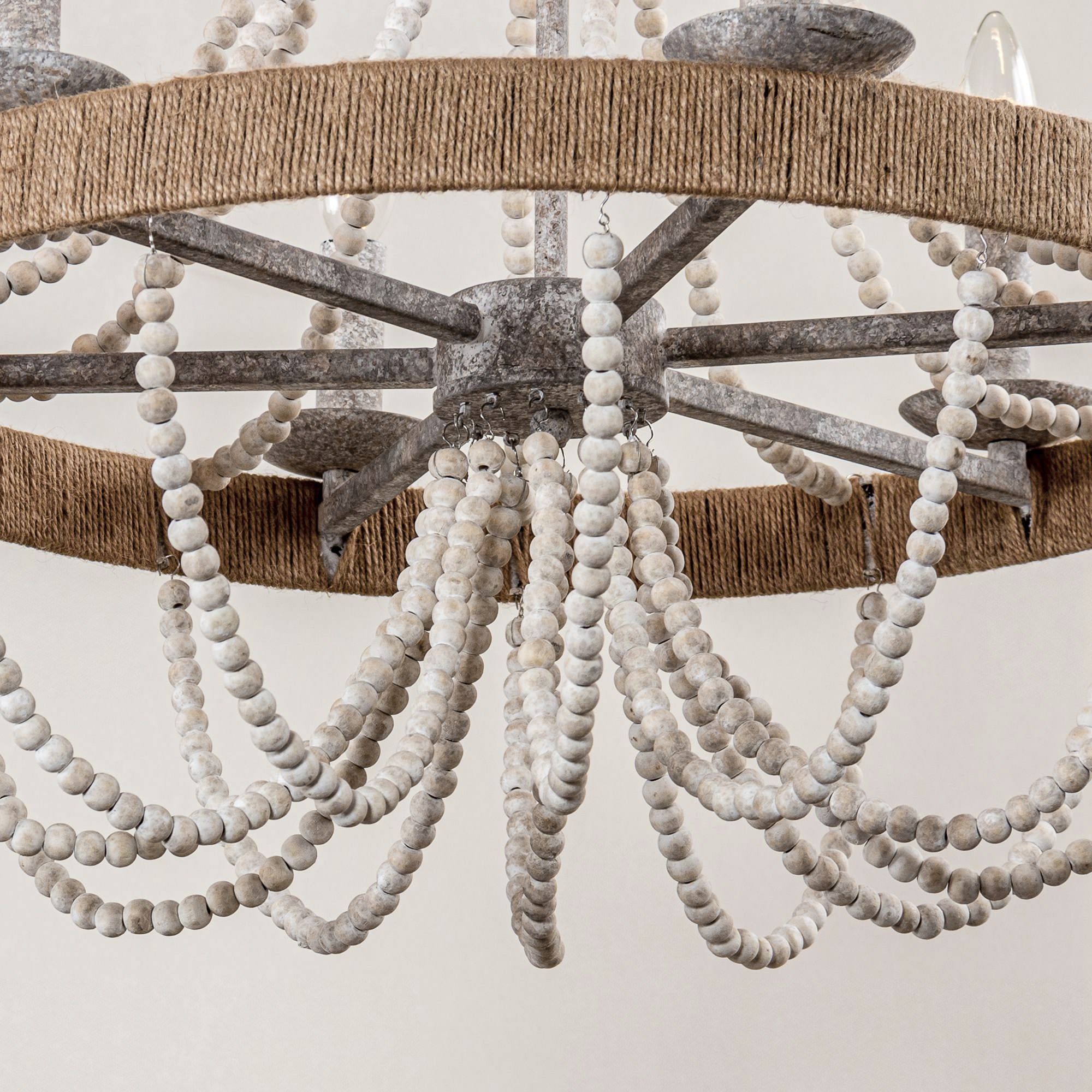 Rise Vintage Traditional Wooden Metal Chandelier - Lamp Copper