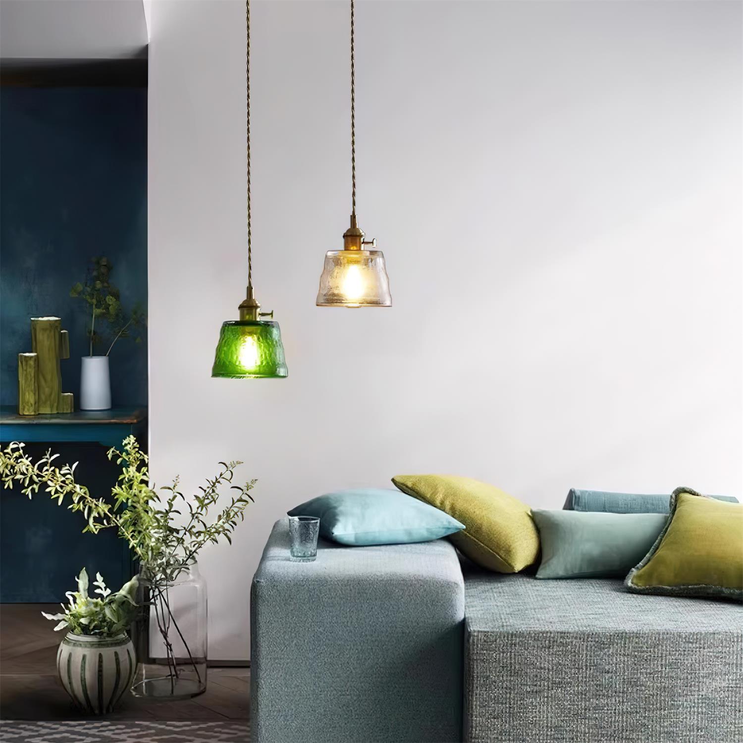 Aura Suspension Vintage Laiton Verre - Neutralighting