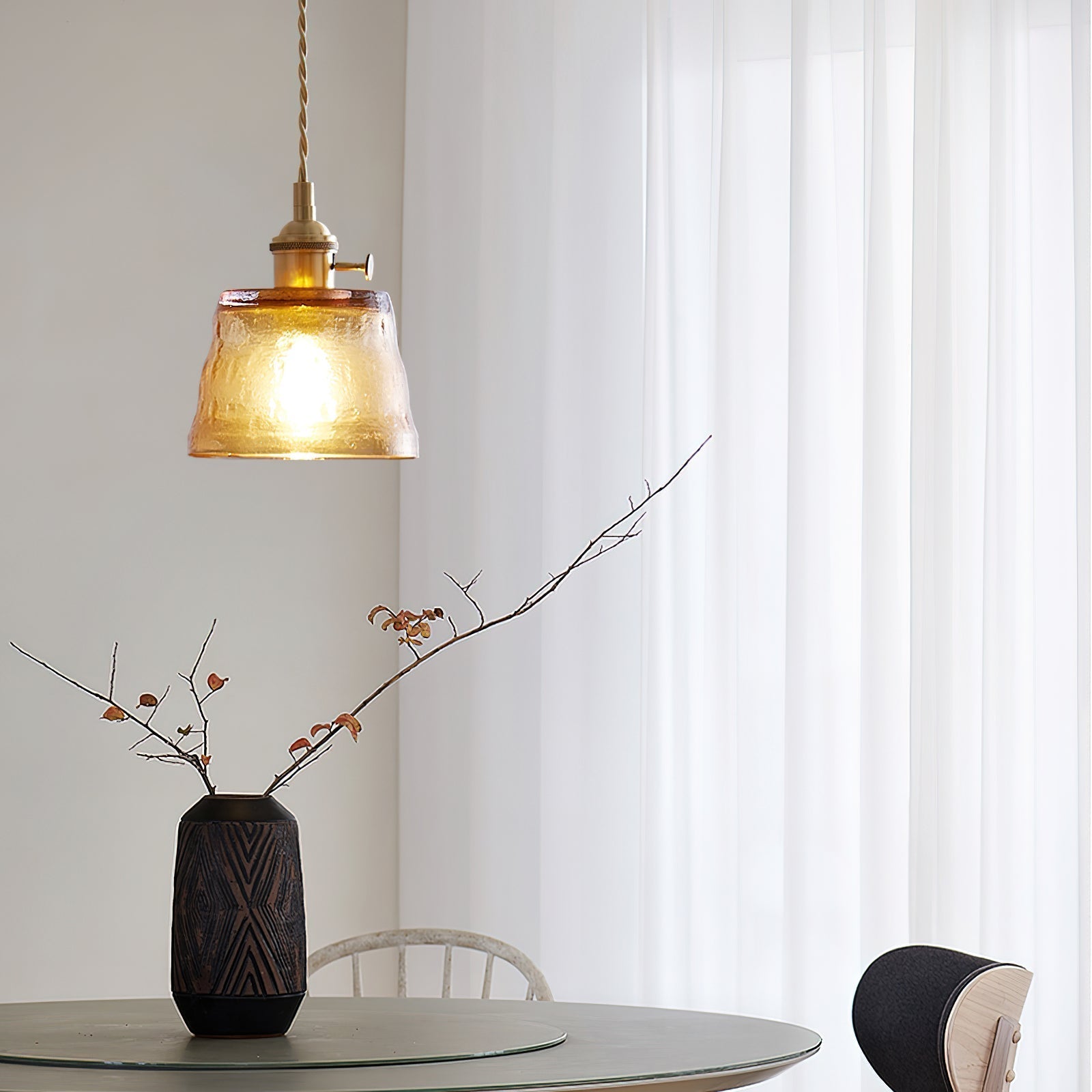 Aura Suspension Vintage Laiton Verre - Neutralighting
