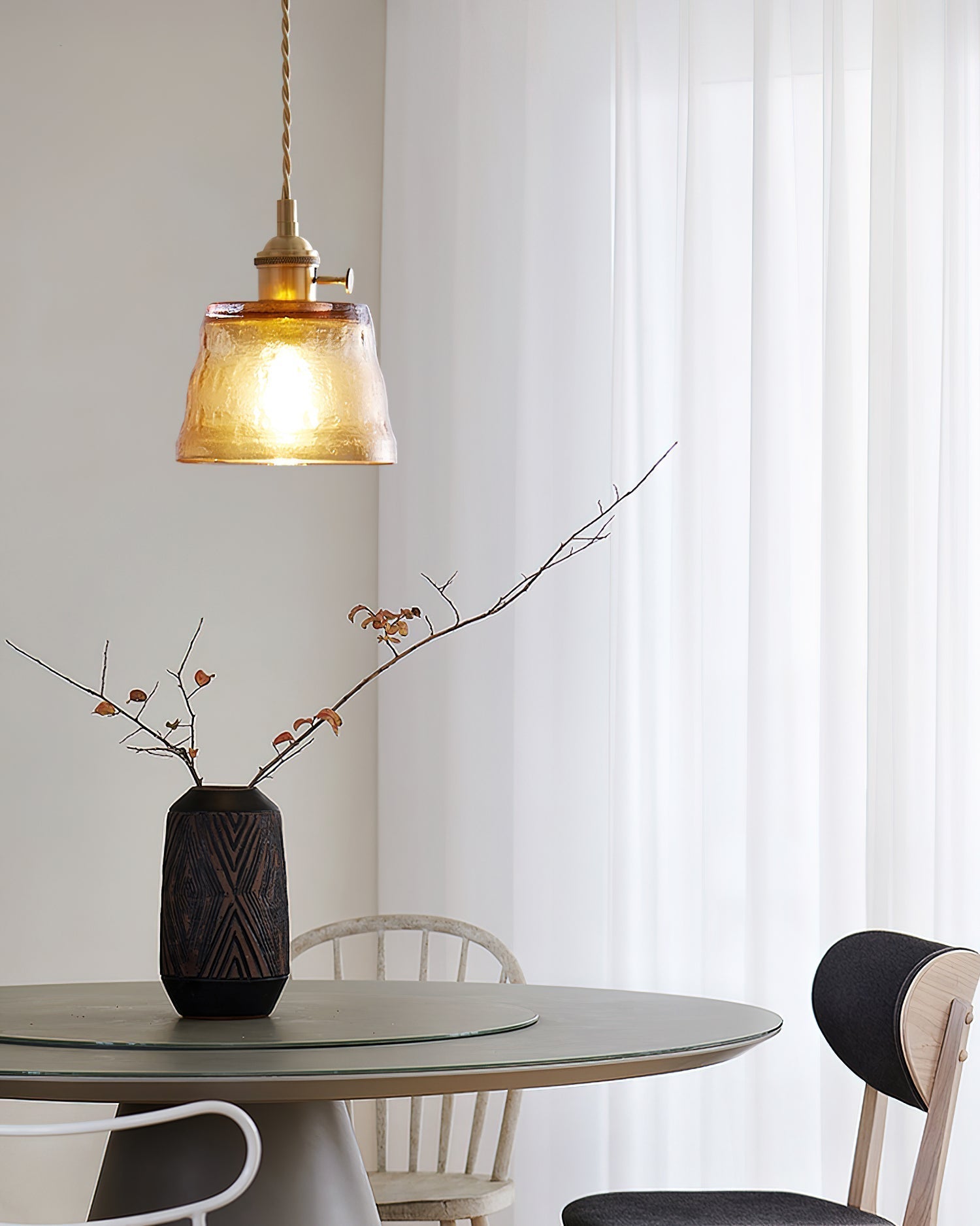 Aura Suspension Vintage Laiton Verre - Neutralighting