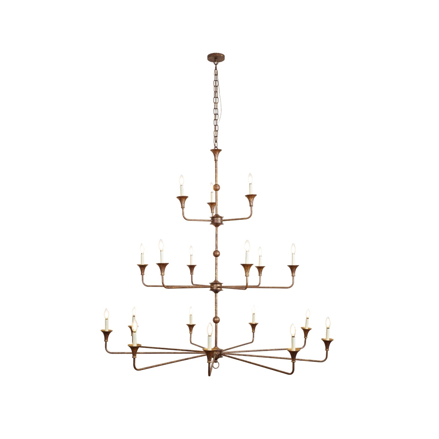 Wisp Grand Lustre en Métal de Bronze Industriel Vintage - Neutralighting