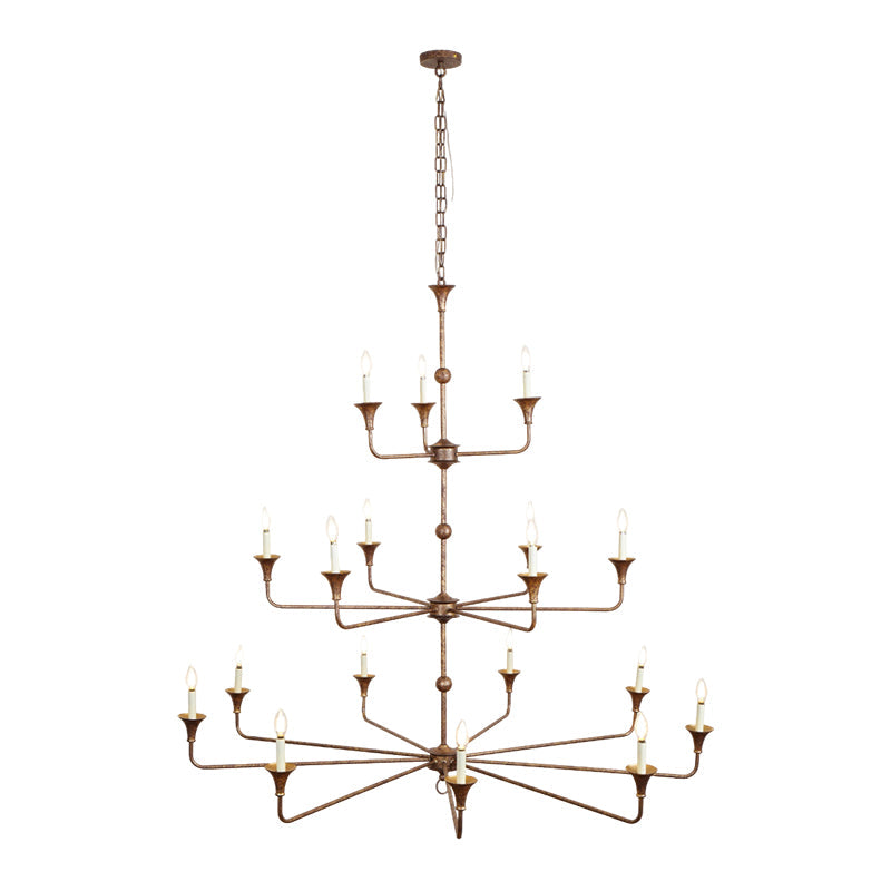 Wisp Grand Lustre en Métal de Bronze Industriel Vintage - Neutralighting