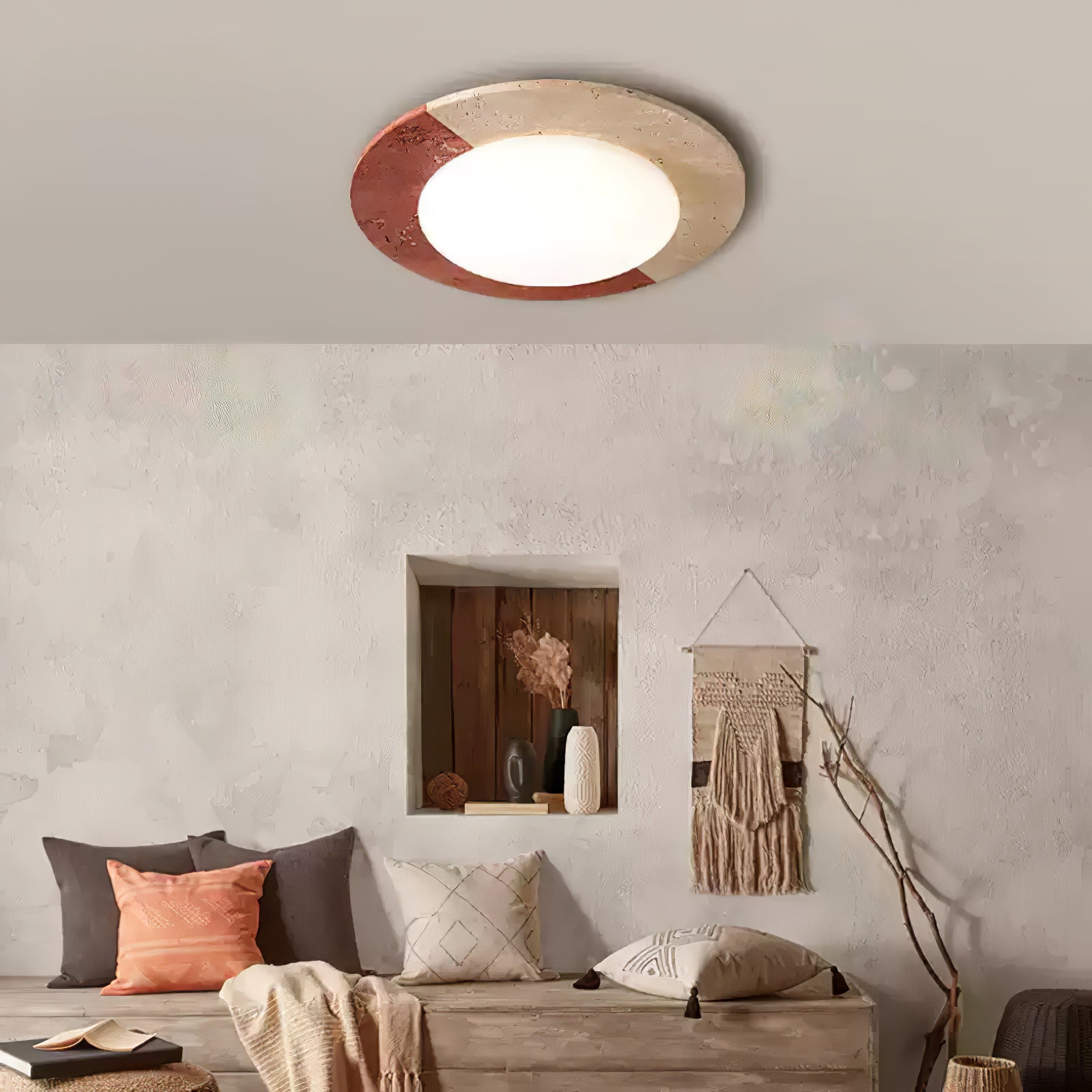 Zeraeos Plafonnier Minimaliste en Travertin - Neutralighting