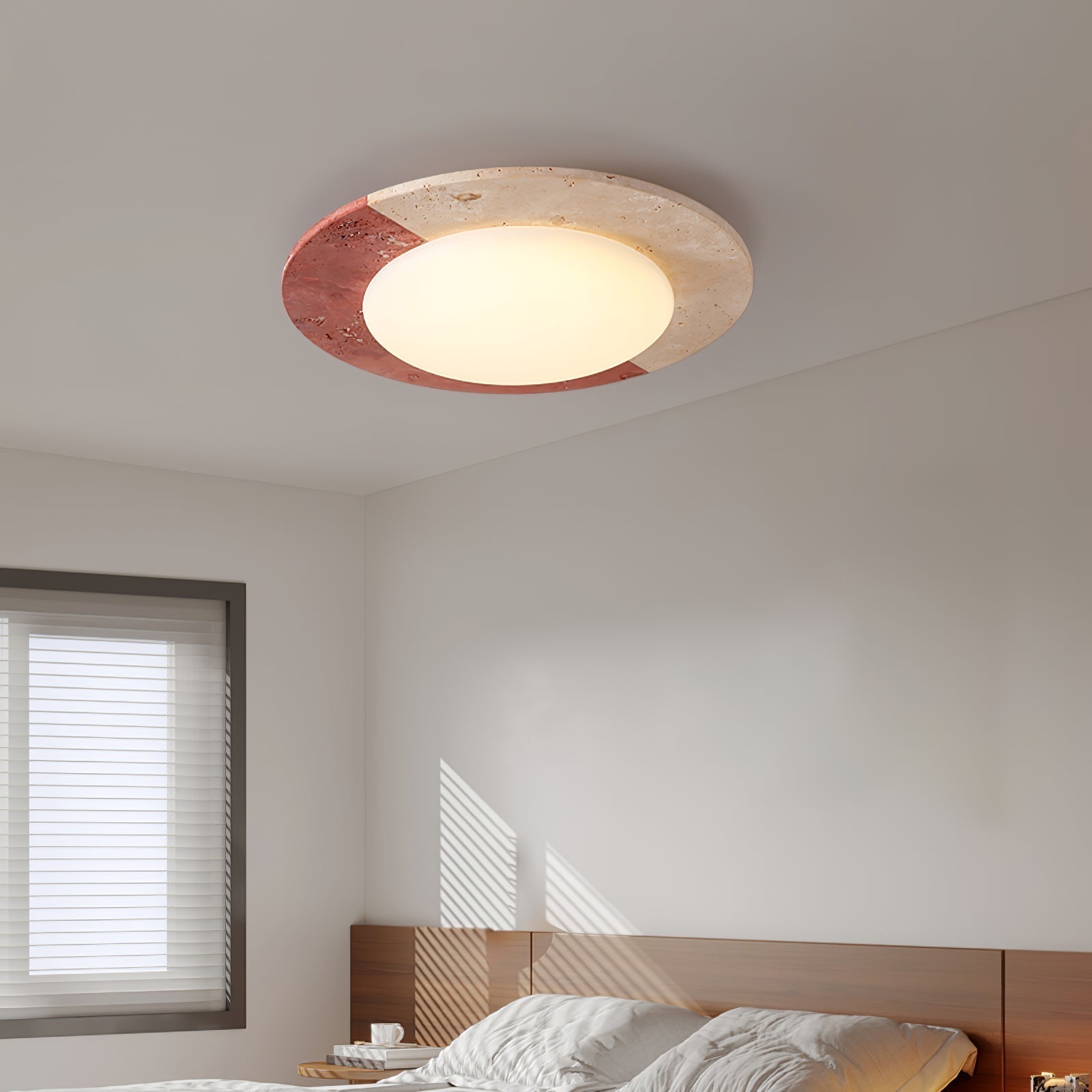 Zeraeos Plafonnier Minimaliste en Travertin - Neutralighting