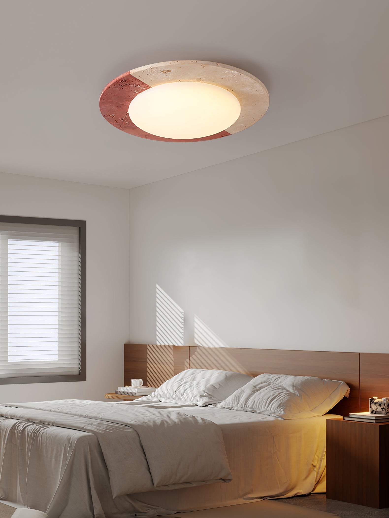 Zeraeos Plafonnier Minimaliste en Travertin - Neutralighting