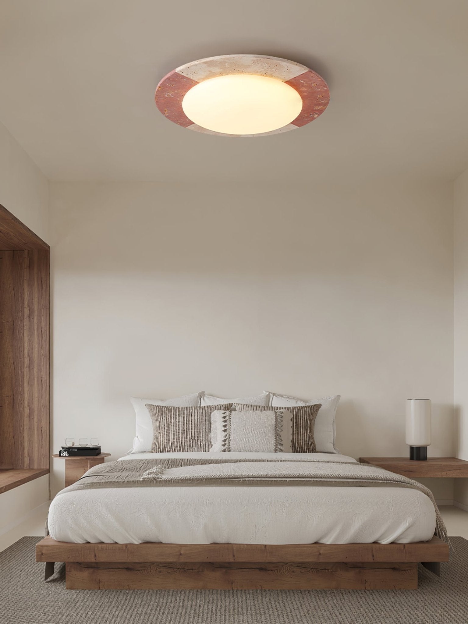 Zeraeos Plafonnier Minimaliste en Travertin - Neutralighting