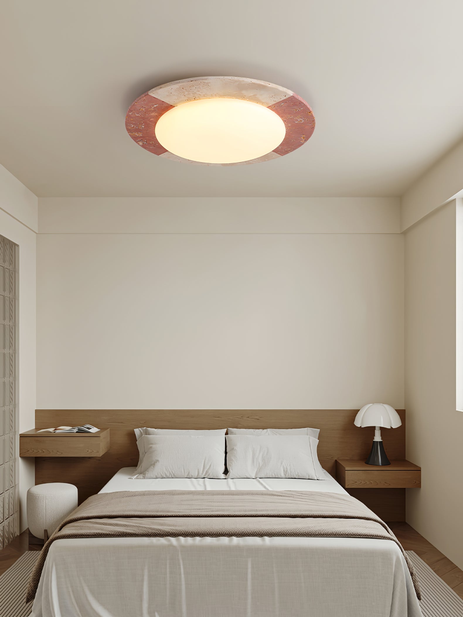 Zeraeos Plafonnier Minimaliste en Travertin - Neutralighting