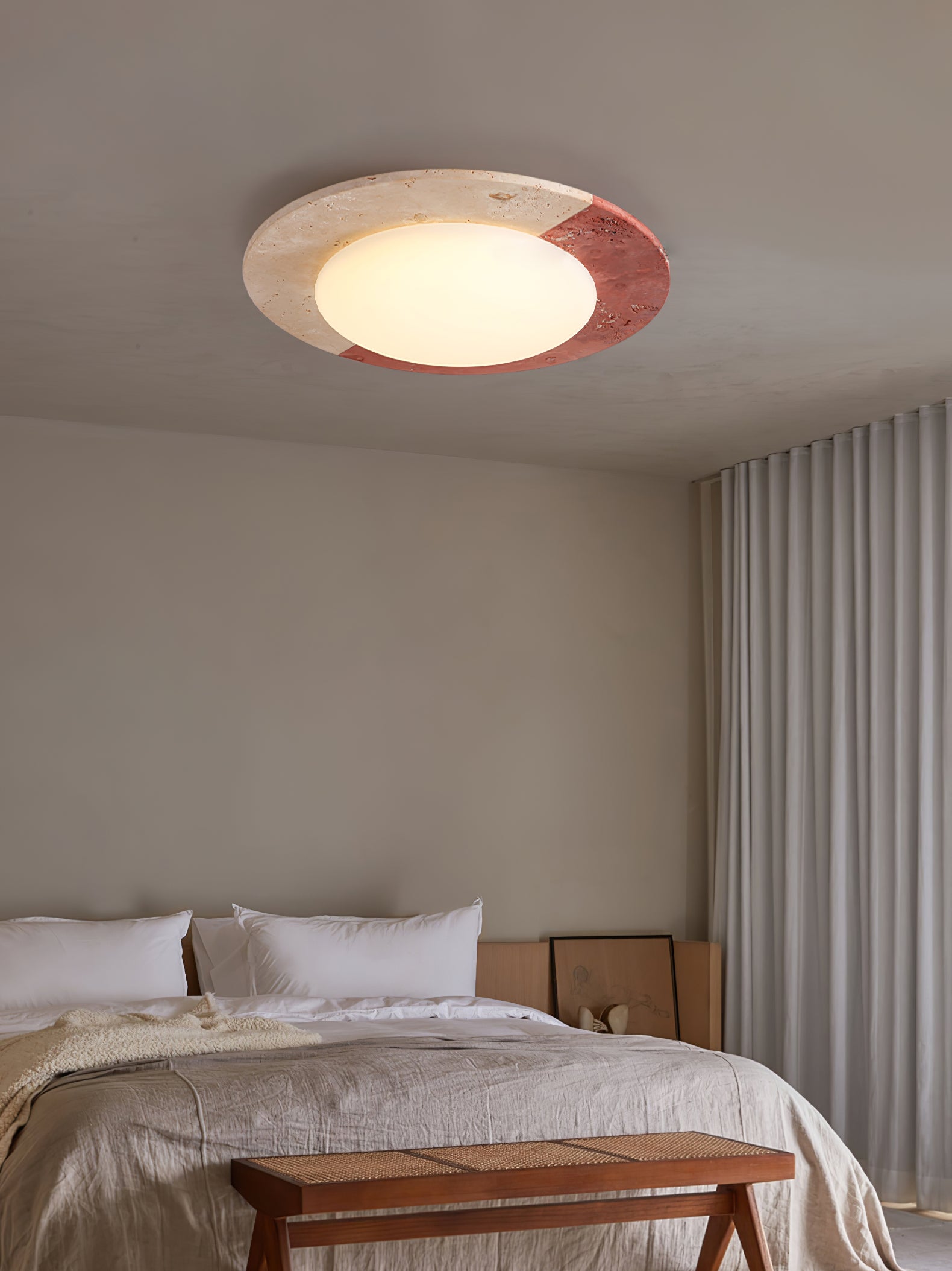 Zeraeos Plafonnier Minimaliste en Travertin - Neutralighting