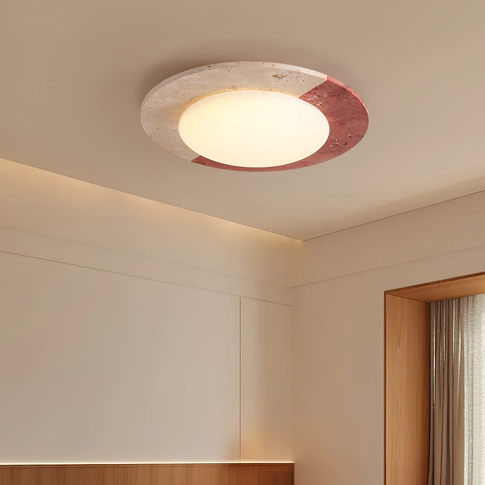 Zeraeos Plafonnier Minimaliste en Travertin - Neutralighting