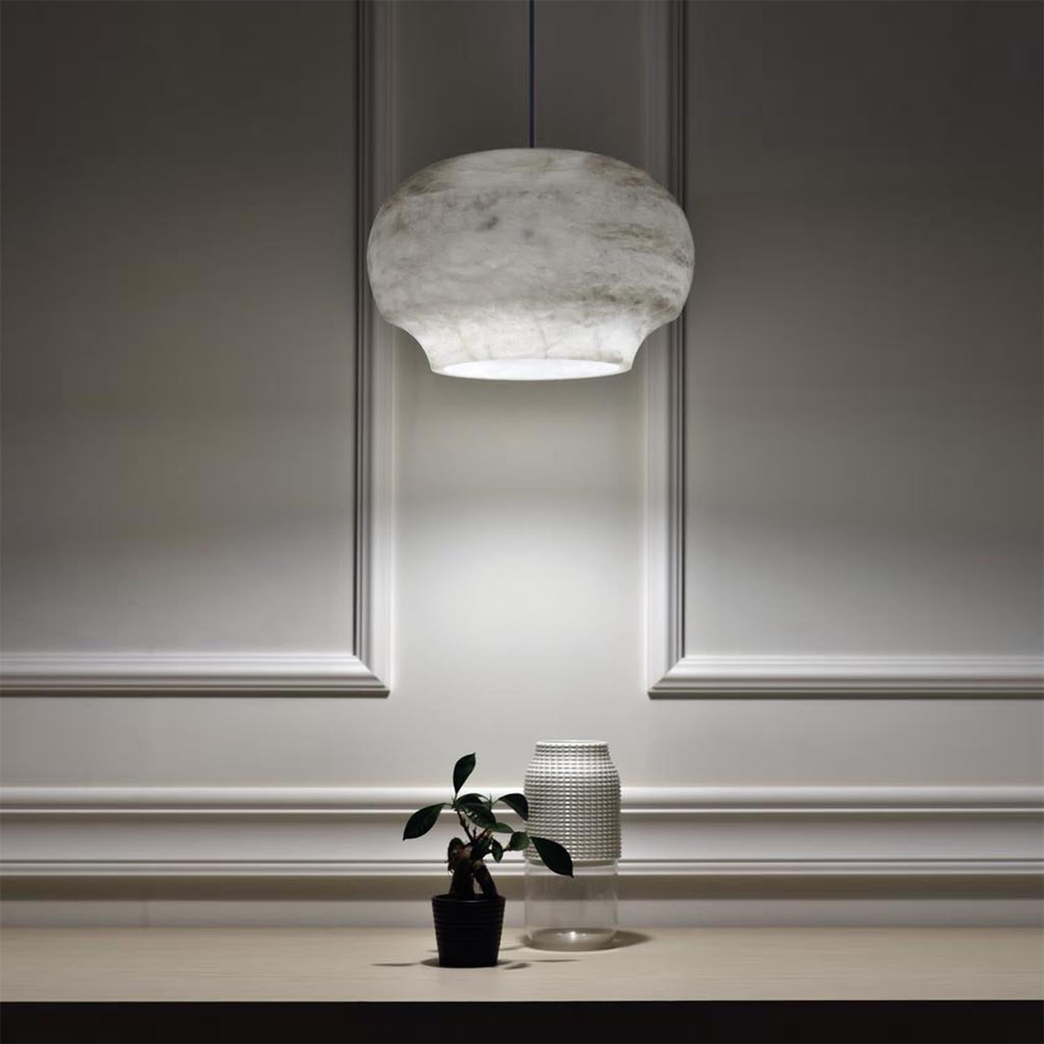 Miroir Lampe Pendante en Albâtre et Métal Minimaliste Moderne - Neutralighting