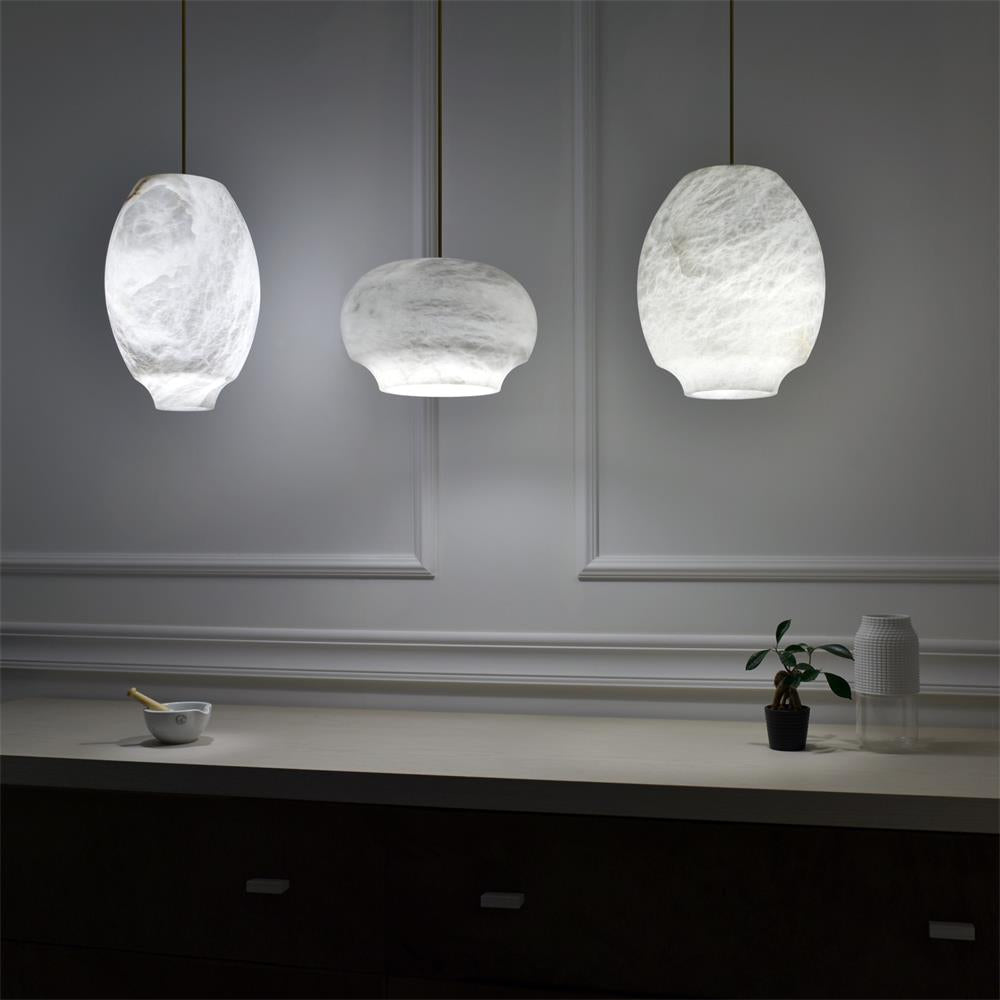Miroir Lampe Pendante en Albâtre et Métal Minimaliste Moderne - Neutralighting