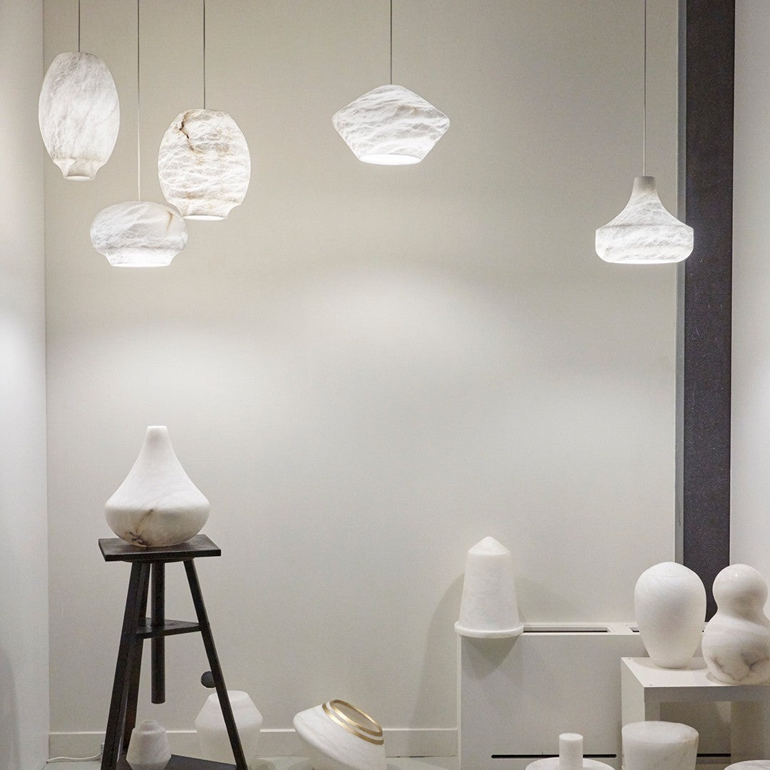 Miroir Lampe Pendante en Albâtre et Métal Minimaliste Moderne - Neutralighting