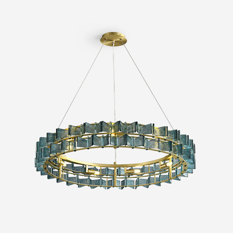 Celvara Lustre Vintage en Verre Doré - Neutralighting