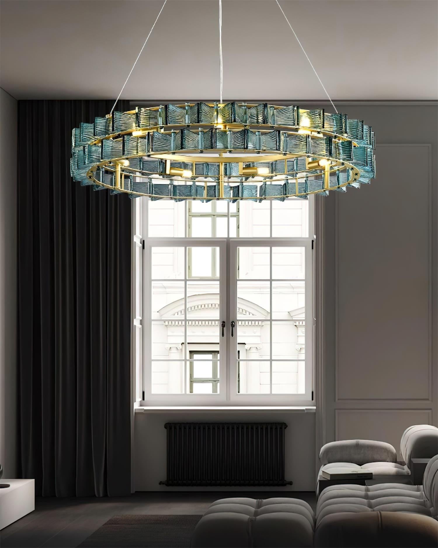 Celvara Lustre Vintage en Verre Doré - Neutralighting