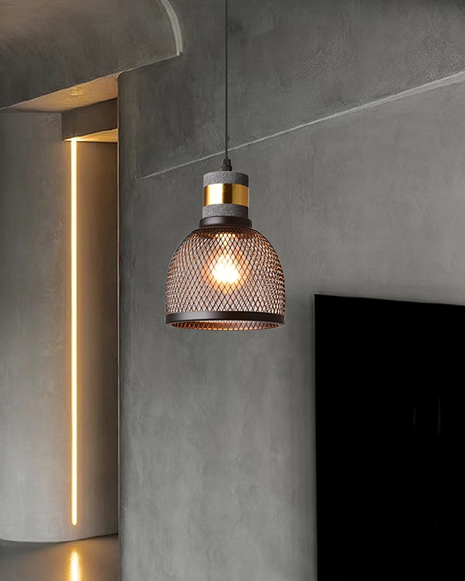 Cement Mesh Pendant Light - Blowlighting