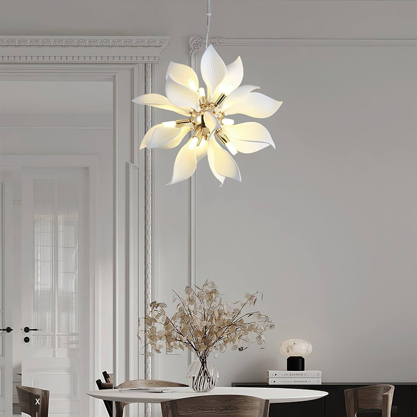 Ceramic Petals Blooming Chandelier - Blowlighting