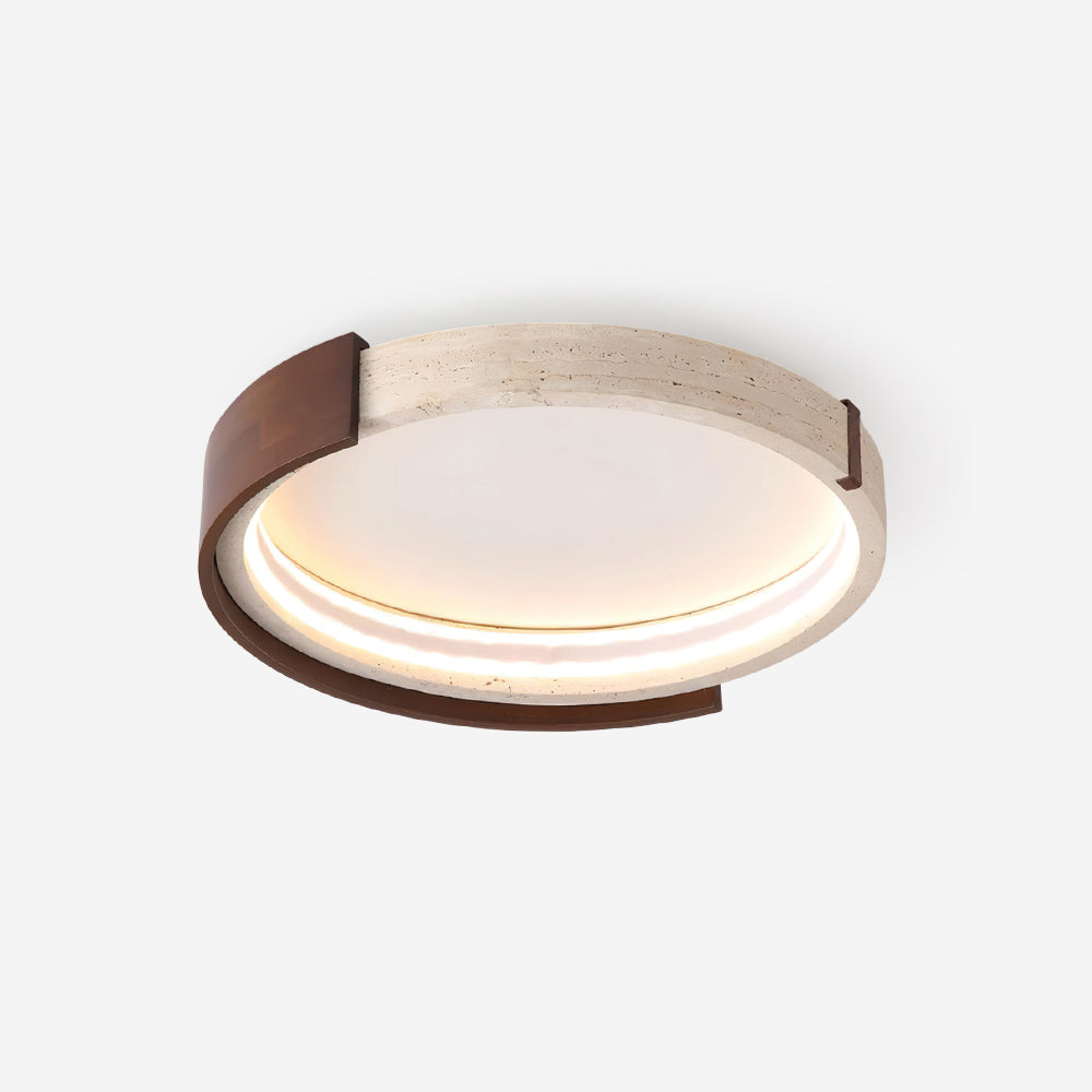 Ritta Plafonnier Halo Moderne Travertin Bois - Neutralighting