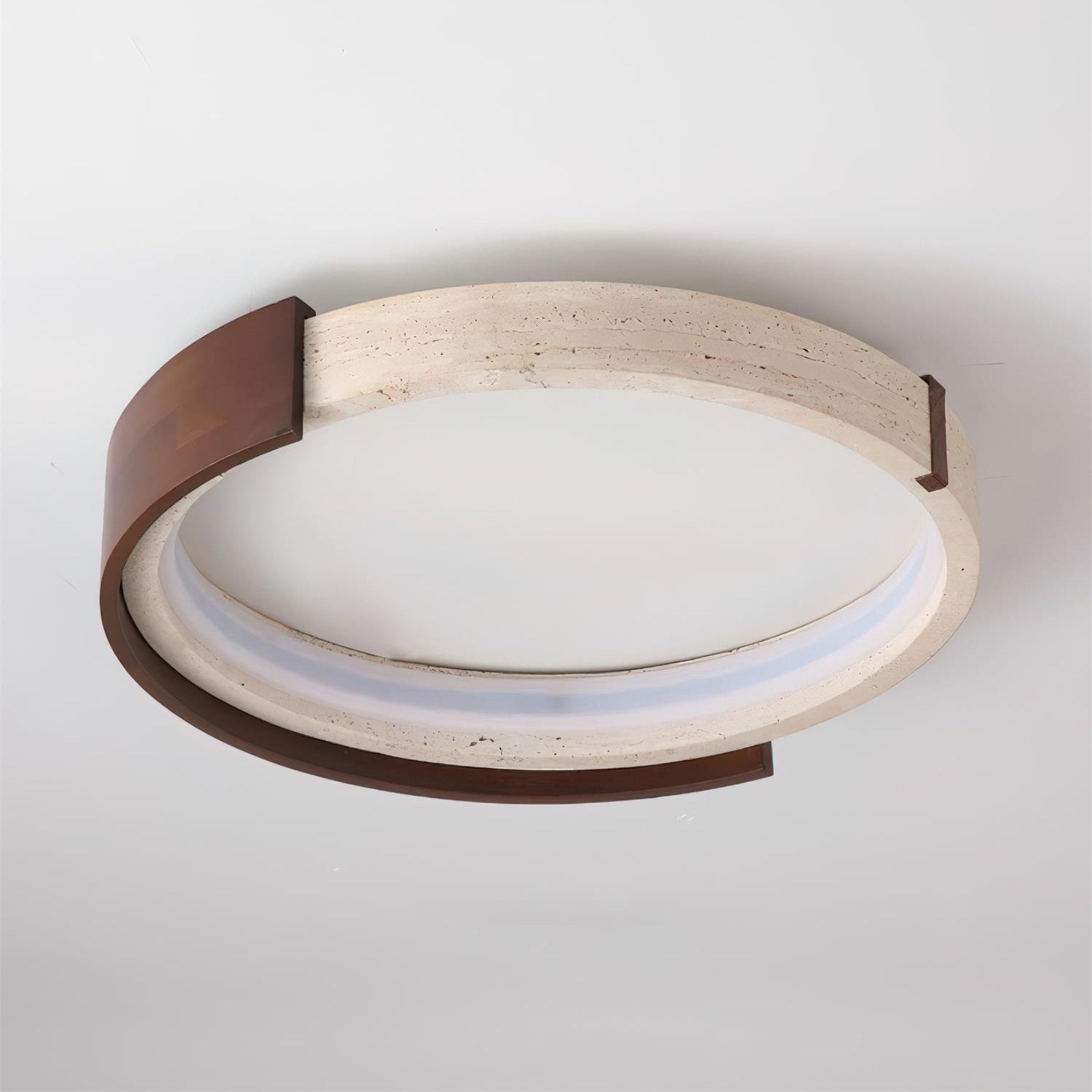 Ritta Plafonnier Halo Moderne Travertin Bois - Neutralighting