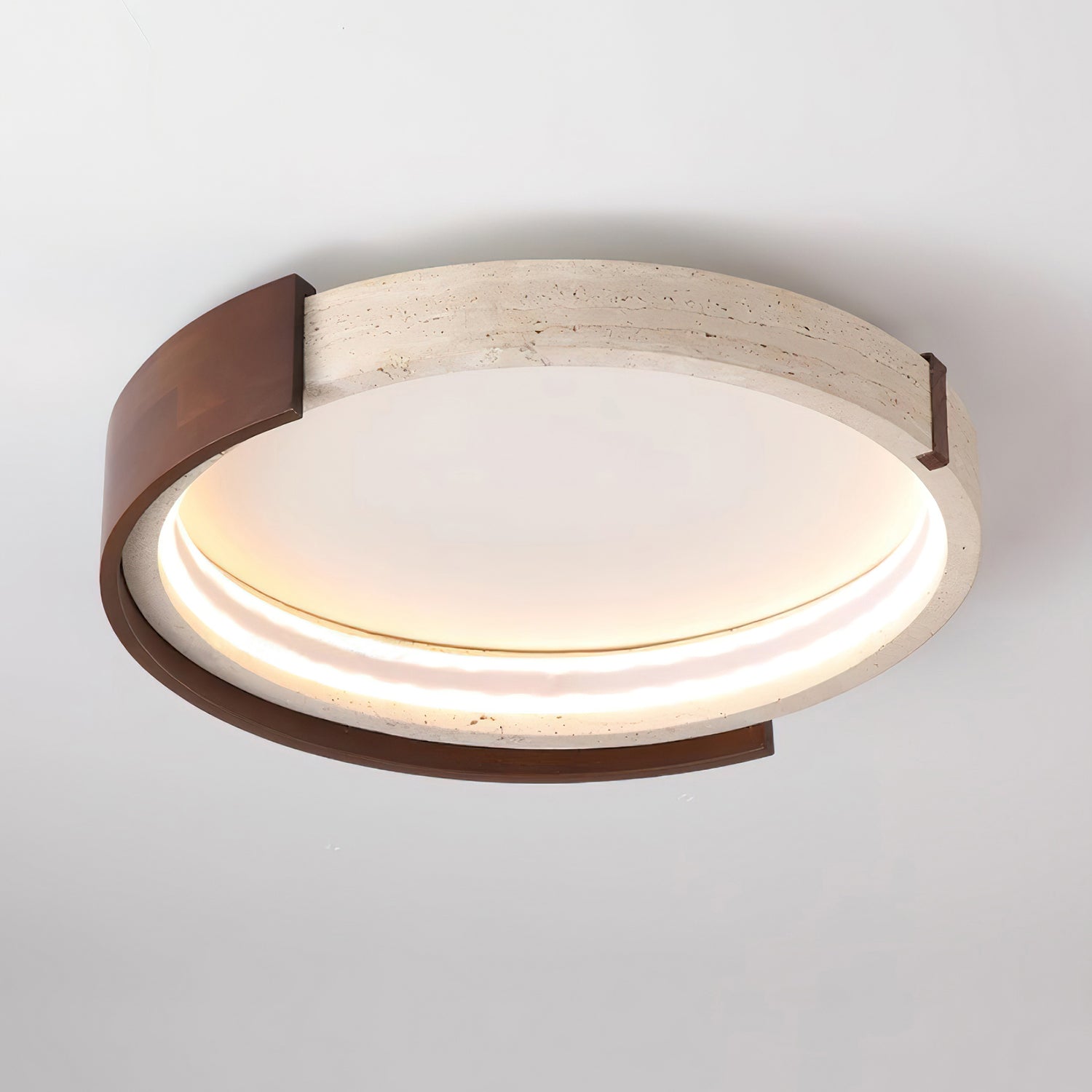 Ritta Plafonnier Halo Moderne Travertin Bois - Neutralighting
