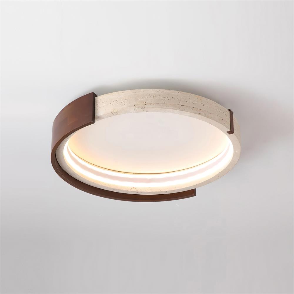 Ritta Plafonnier Halo Moderne Travertin Bois - Neutralighting