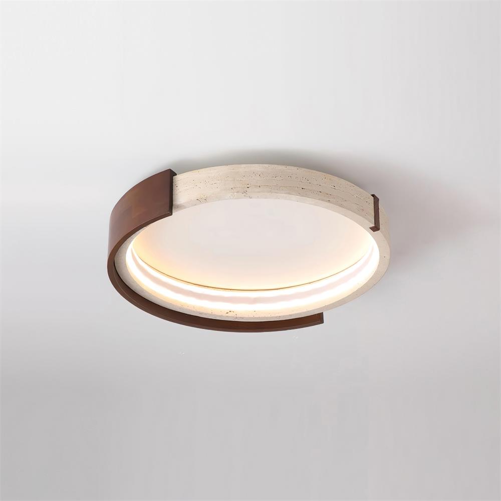 Ritta Plafonnier Halo Moderne Travertin Bois - Neutralighting