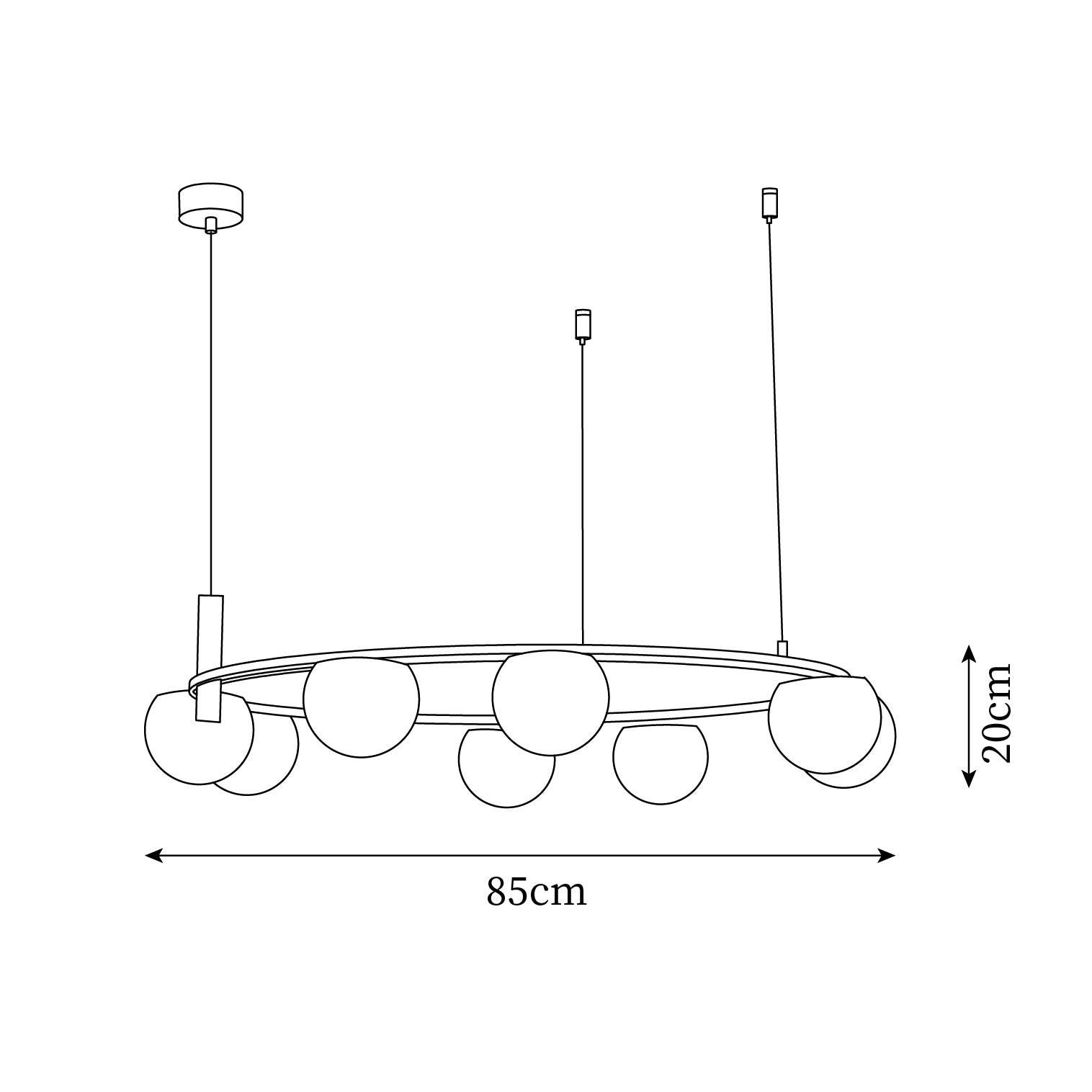 Nimbus Chandelier Moderne Anneau Sphères en Verre - Neutralighting