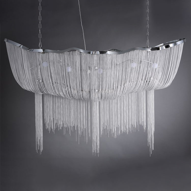 Lustra Chandelier en Chaînes d'Aluminium Nickel Scintillant - Neutralighting
