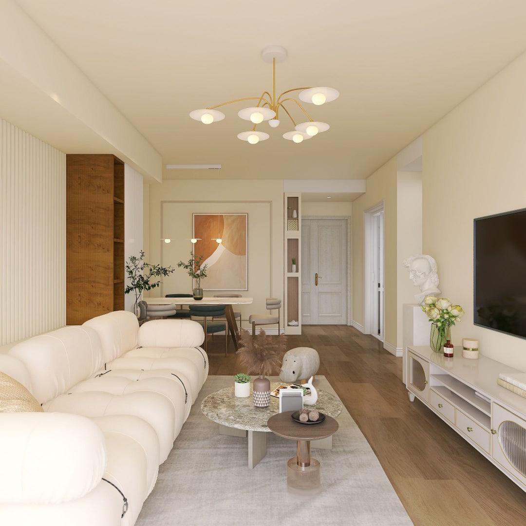 Lustra Chandelier avec Champignon Inspiré de l'Art Déco - Neutralighting