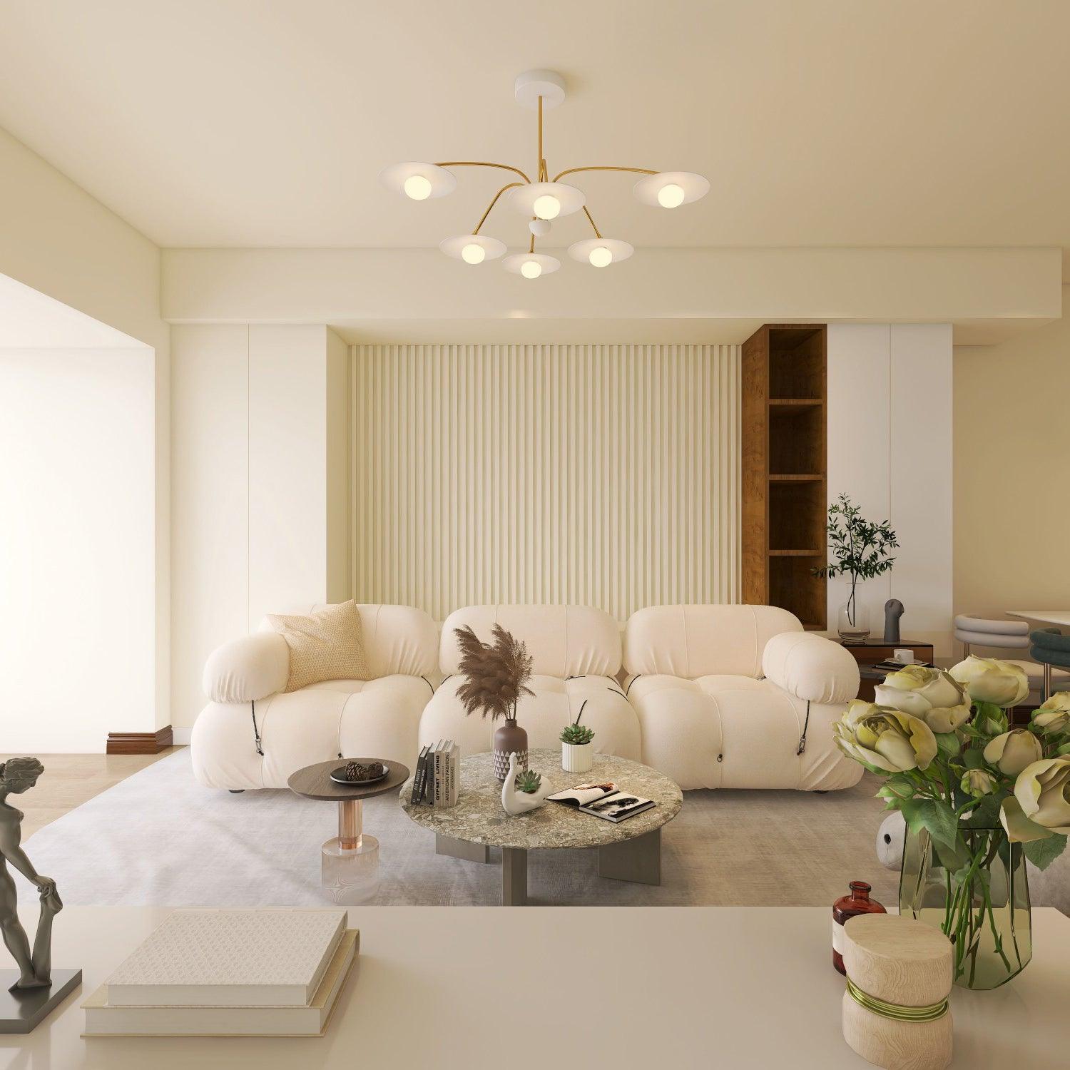 Lustra Chandelier avec Champignon Inspiré de l'Art Déco - Neutralighting