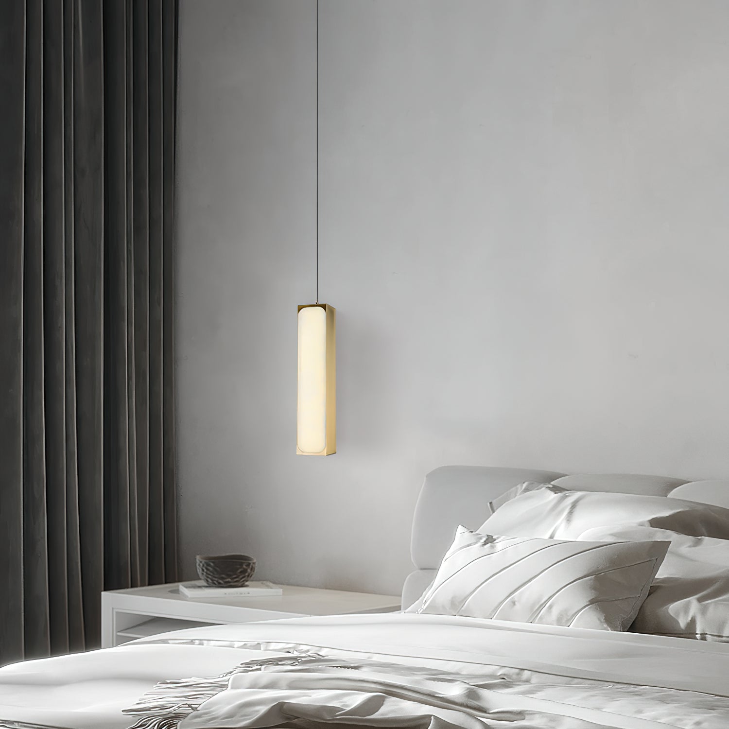Gleam Lumière de Suspension Moderne Minimaliste en Laiton et Albâtre - Neutralighting