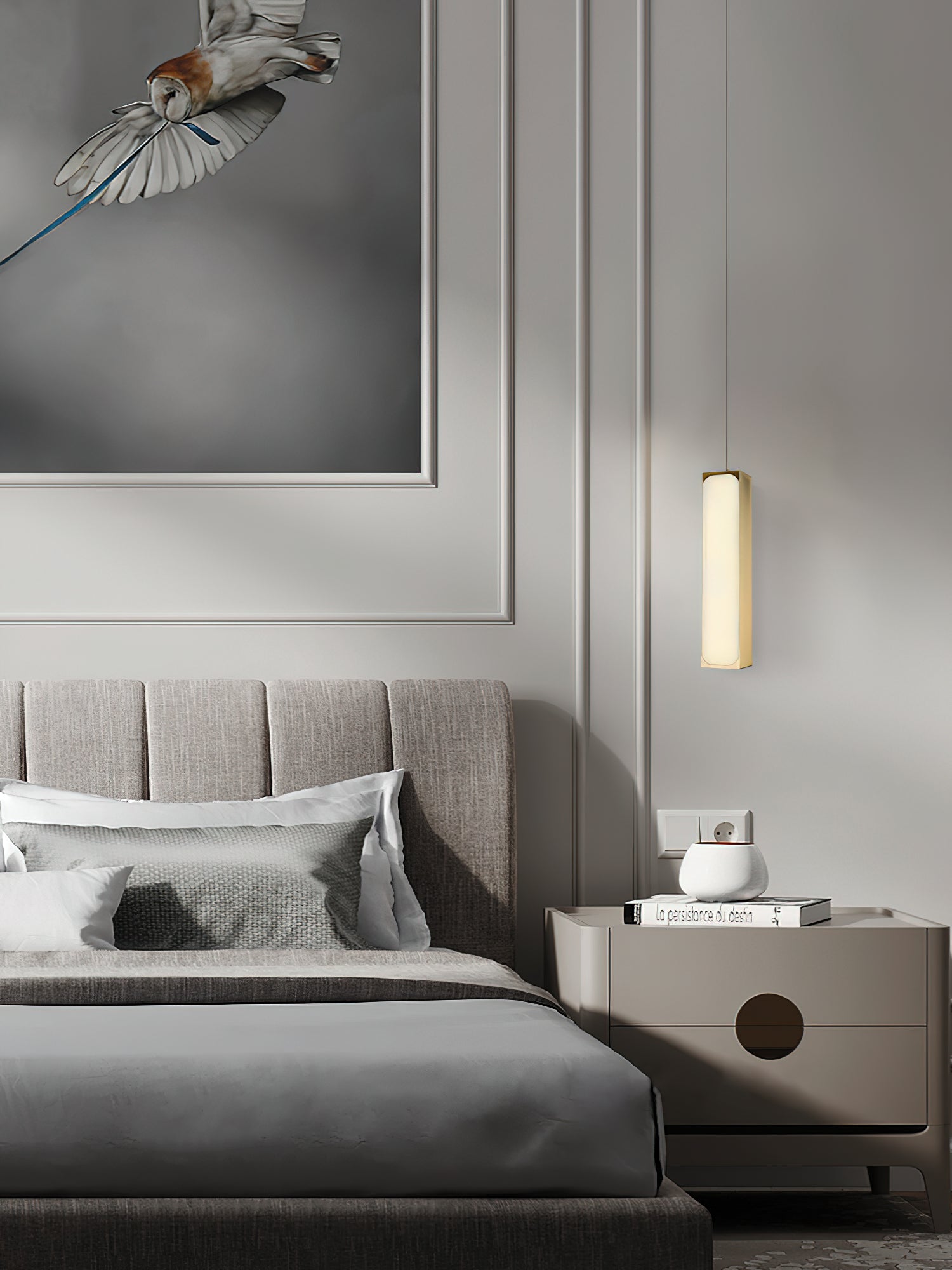 Gleam Lumière de Suspension Moderne Minimaliste en Laiton et Albâtre - Neutralighting