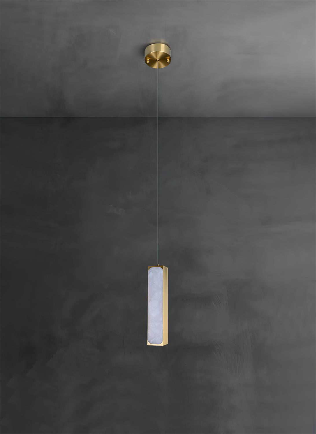 Gleam Lumière de Suspension Moderne Minimaliste en Laiton et Albâtre - Neutralighting