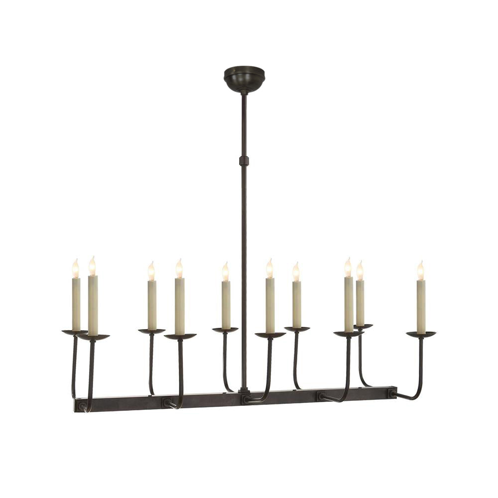 Beacon Chandelier Linéaire Moderne Minimaliste en Laiton, Métal et Tissu - Neutralighting