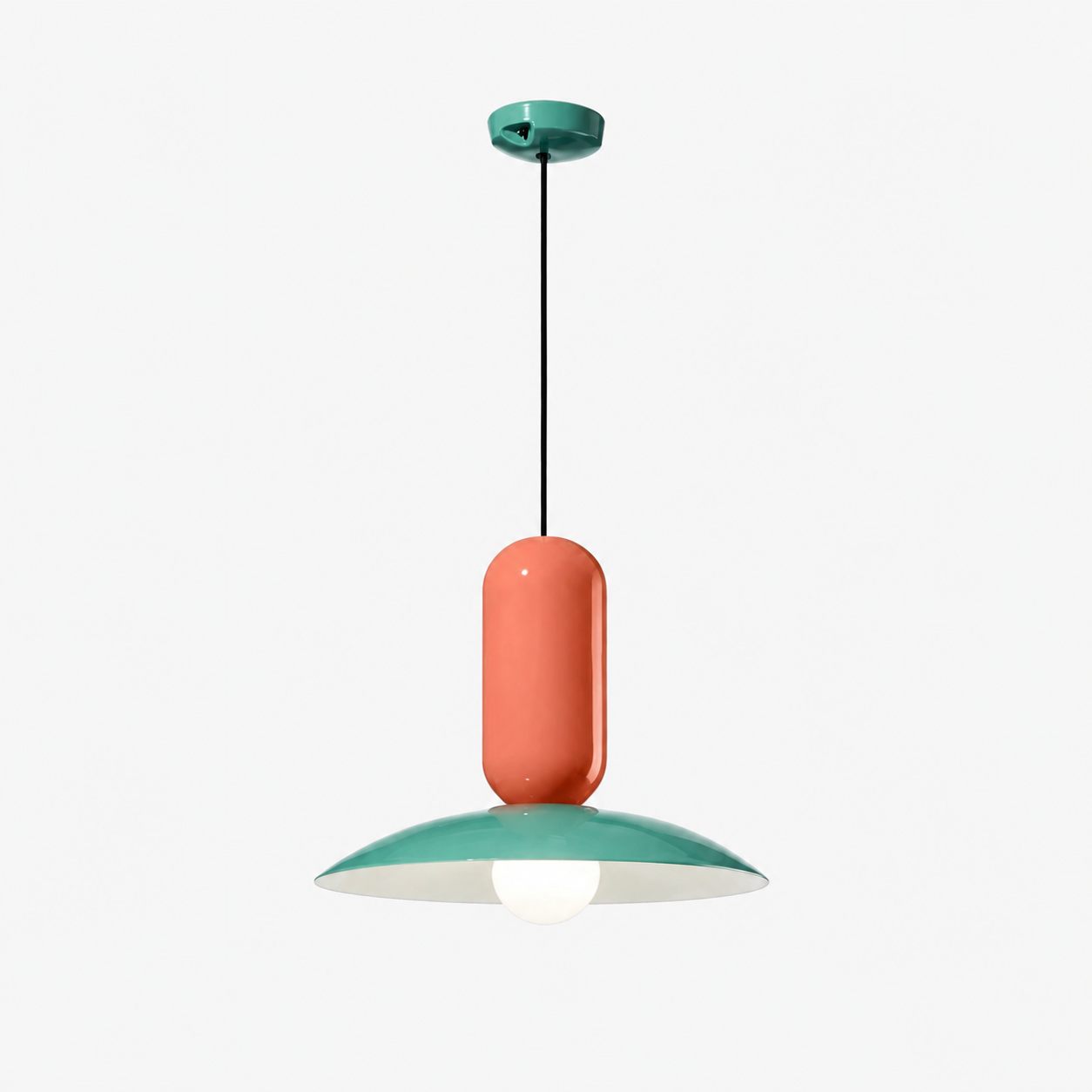 Ulmo Suspension Dôme Moderne. Metal. Vert/Blanc/Orange. Salon