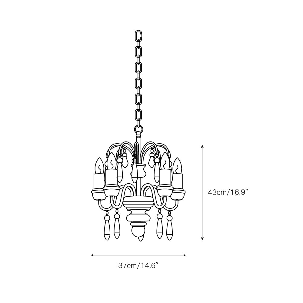 Noble Niche Chandelier en Bois et Métal Vintage - Neutralighting