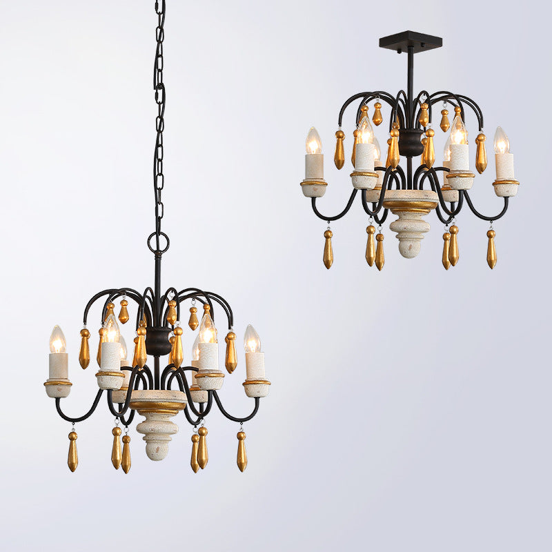 Noble Niche Chandelier en Bois et Métal Vintage - Neutralighting