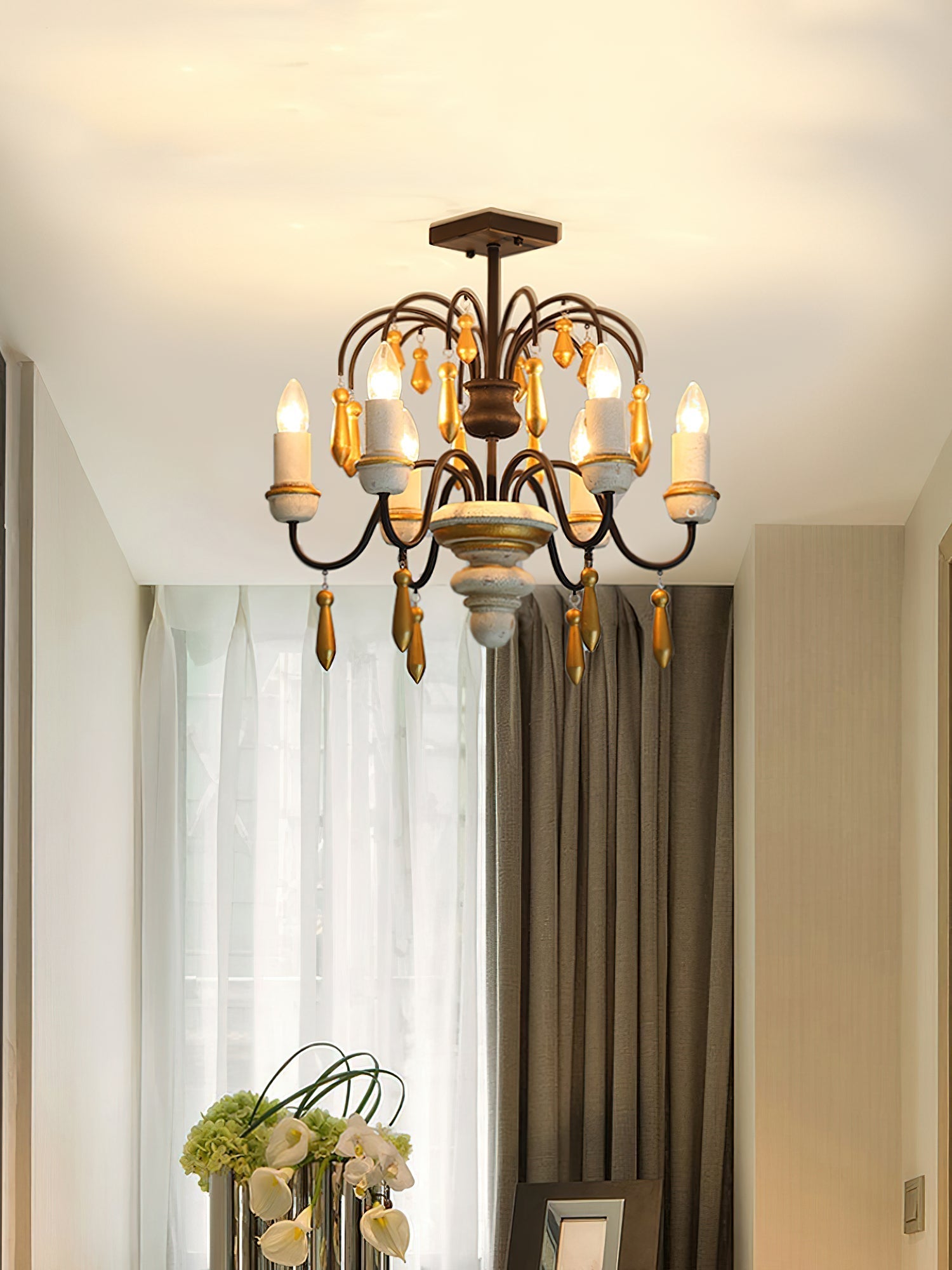 Noble Niche Chandelier en Bois et Métal Vintage - Neutralighting