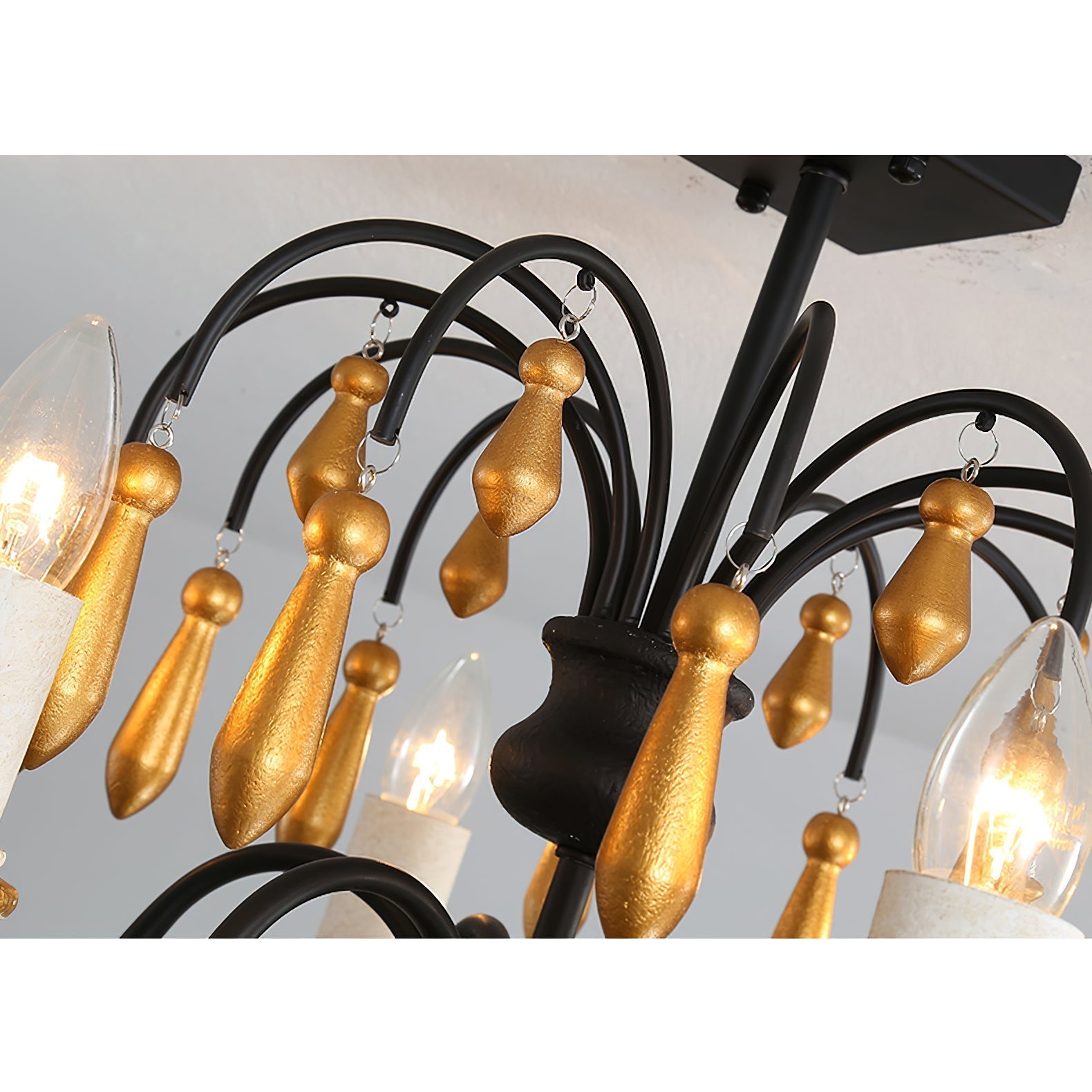 Noble Niche Chandelier en Bois et Métal Vintage - Neutralighting