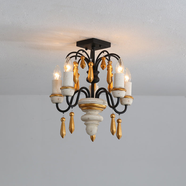 Noble Niche Chandelier en Bois et Métal Vintage - Neutralighting