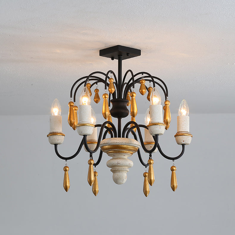 Noble Niche Chandelier en Bois et Métal Vintage - Neutralighting